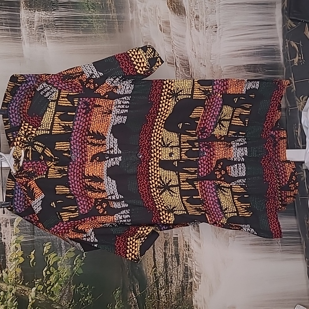 Emmah's Wear Livingstone Zambia Womens Large colorful safari top & skirt set